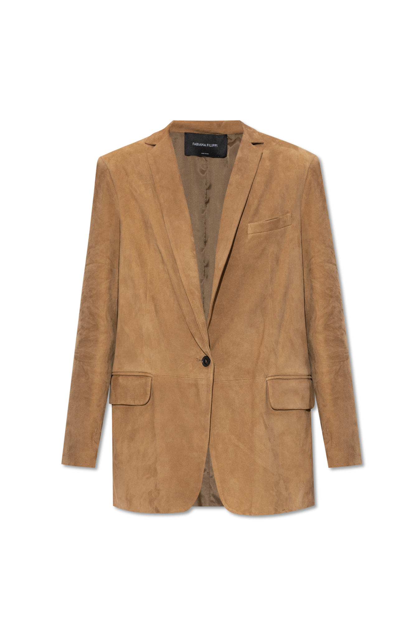 essentials comfort mock neck sweatshirt - Brown Suede blazer